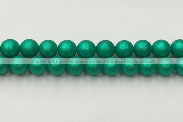 CSB2565 15.5 inches 14mm round matte wrinkled shell pearl beads