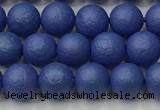 CSB2570 15.5 inches 4mm round matte wrinkled shell pearl beads