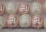 CSB712 15.5 inches 16*19mm oval mixed color shell pearl beads