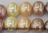 CSB715 15.5 inches 16*19mm oval mixed color shell pearl beads