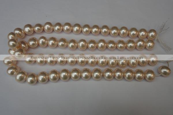 CSB801 15.5 inches 13*15mm oval shell pearl beads wholesale
