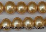 CSB803 15.5 inches 13*15mm oval shell pearl beads wholesale