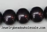 CSB839 15.5 inches 16*19mm oval shell pearl beads wholesale