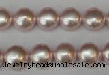 CSB941 15.5 inches 12mm flat round shell pearl beads wholesale