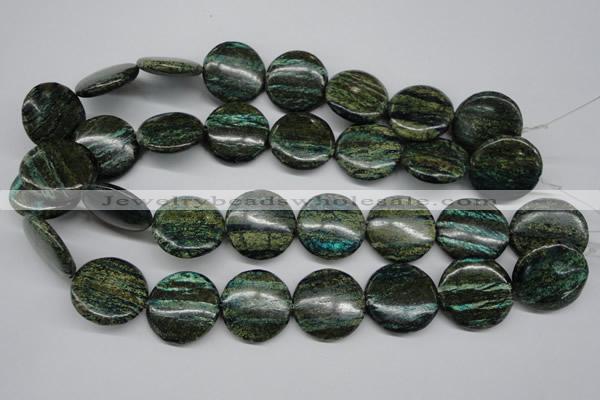 CSG21 15.5 inches 30mm flat round long spar gemstone beads wholesale