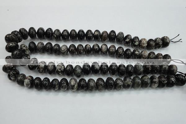 CSI06 15.5 inches 10*14mm rondelle silver scale stone beads wholesale