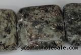 CSI60 15.5 inches 30*30mm square silver scale stone beads wholesale