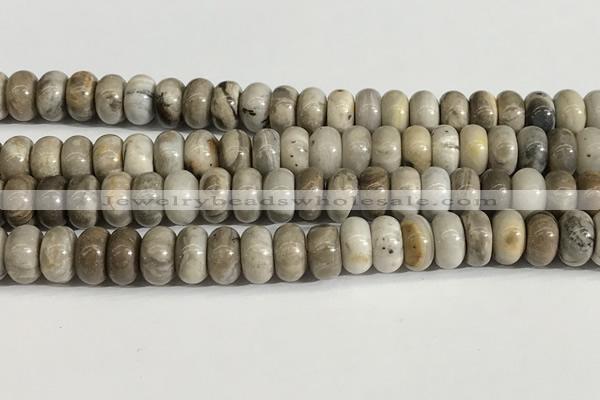 CSL164 15.5 inches 6*10mm 

rondelle sliver leaf jasper beads wholesale