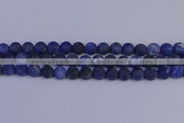 CSO545 15.5 inches 14mm round matte sodalite beads wholesale