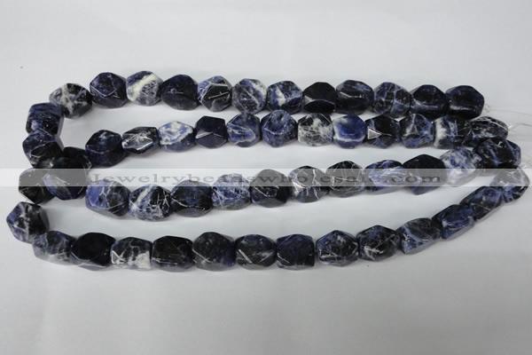 CSO56 15.5 inches 10*14mm faceted nuggets sodalite gemstone beads