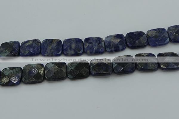 CSO729 15.5 inches 18*18mm faceted square sodalite gemstone beads