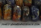 CSO767 15.5 inches 10*18mm faceted rondelle orange sodalite beads