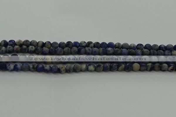 CSO801 15.5 inches 6mm round matte orange sodalite gemstone beads