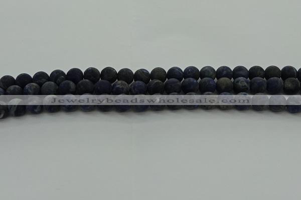 CSO812 15.5 inches 8mm round matte sodalite gemstone beads