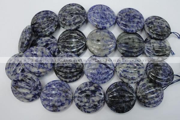 CSO85 15.5 inches 35mm flat round sodalite gemstone beads