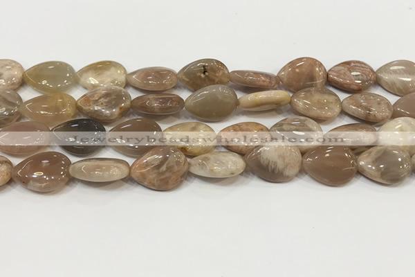 CSS408 15.5 inches 13*18mm flat teardrop sunstone beads wholesale