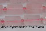 CTB212 15.5 inches 13*18mm faceted tube rose quartz beads