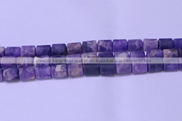 CTB563 15.5 inches 10*13mm triangle matte dogtooth amethyst beads