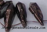CTD1153 Top drilled 8*20mm - 10*30mm sticks plated quartz beads