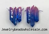 CTD1226 Top drilled 7*30mm - 9*45mm sticks plated quartz beads