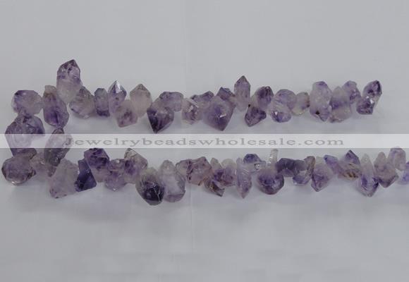 CTD1642 Top drilled 10*20mm - 15*25mm faceted nuggets amethyst beads