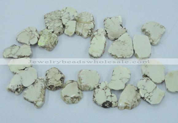 CTD2008 Top drilled 20*25mm - 30*35mm freeform turquoise beads