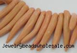 CTD2035 Top drilled 5*15mm - 6*40mm sticks turquoise beads