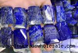 CTD2106 Top drilled 20*28mm - 22*32mm faceted freeform lapis lazuli beads