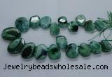 CTD2589 Top drilled 20*25mm - 30*40mm faceted freeform agate beads