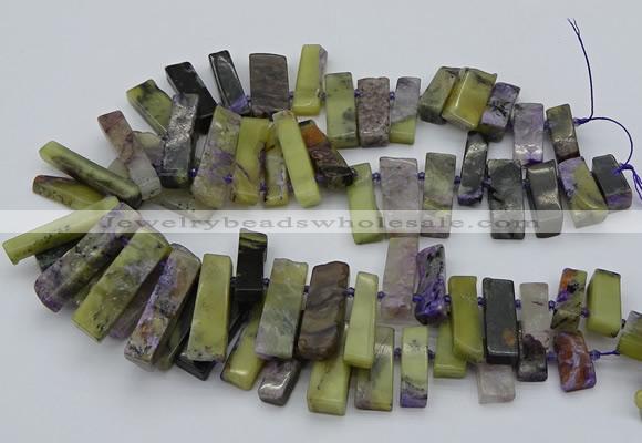 CTD330 Top drilled 10*25mm - 10*45mm sticks charoite beads
