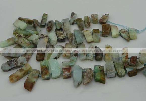 CTD459 15.5 inches 10*20mm - 12*35mm sticks blue opal beads