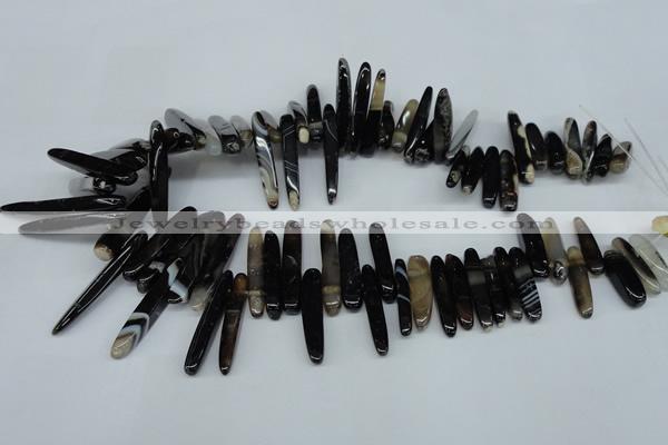 CTD589 Top drilled 6*20mm - 6*45mm wand agate gemstone beads