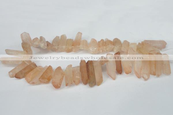 CTD622 Top drilled 8*25mm - 10*35mm faceted nuggets red quartz beads