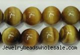 CTE131 15.5 inches 14mm round yellow tiger eye gemstone beads