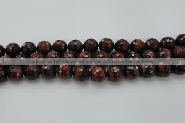 CTE1467 15.5 inches 18mm faceted round red tiger eye beads