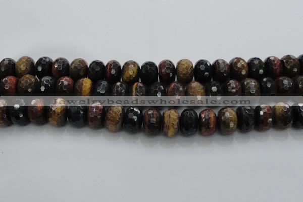 CTE1486 15.5 inches 12*18mm faceted rondelle mixed tiger eye beads