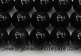 CTE1604 15.5 inches 12mm round AB grade black tiger eye beads