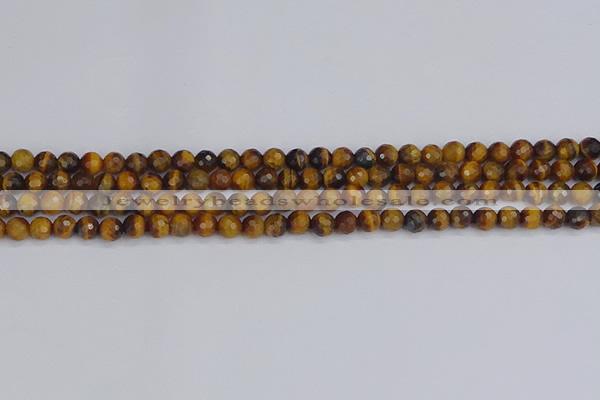 CTE1826 15.5 inches 4mm faceted round yellow tiger eye beads