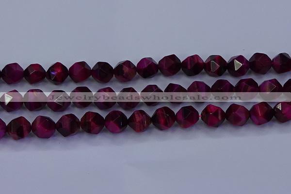 CTE1909 15.5 inches 12mm faceted nuggets red tiger eye beads
