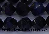 CTE1919 15.5 inches 12mm faceted nuggets blue tiger eye beads