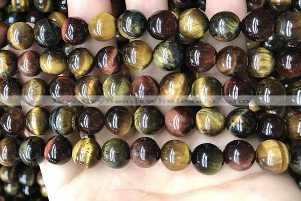 CTE2194 15.5 inches 12mm round mixed tiger eye beads wholesale