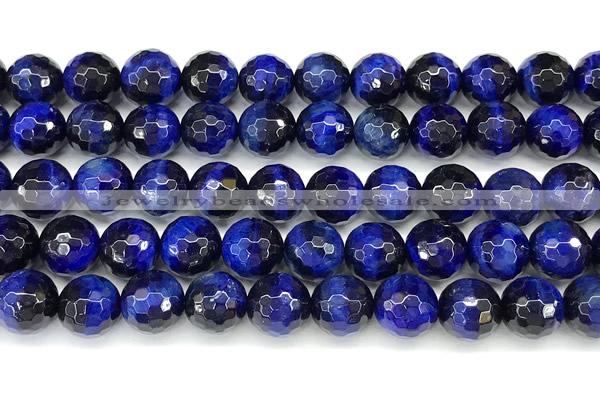 CTE2401 15 inches 10mm facted round blue tiger eye beads