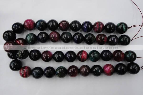 CTE598 15.5 inches 20mm round colorful tiger eye beads wholesale
