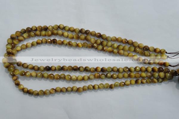 CTE901 15.5 inches 6mm faceted round golden tiger eye beads