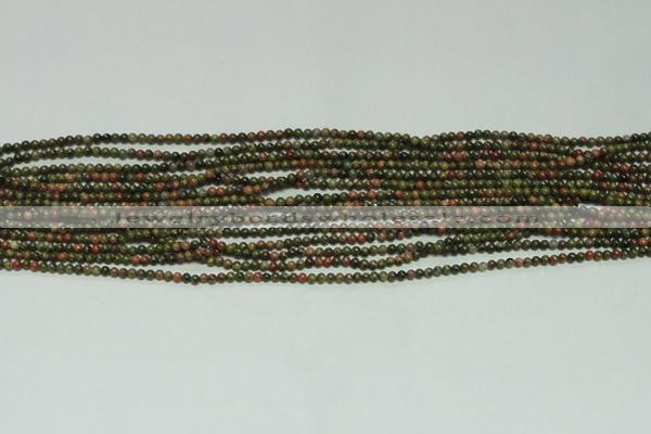 CTG104 15.5 inches 2mm round tiny unakite gemstone beads wholesale