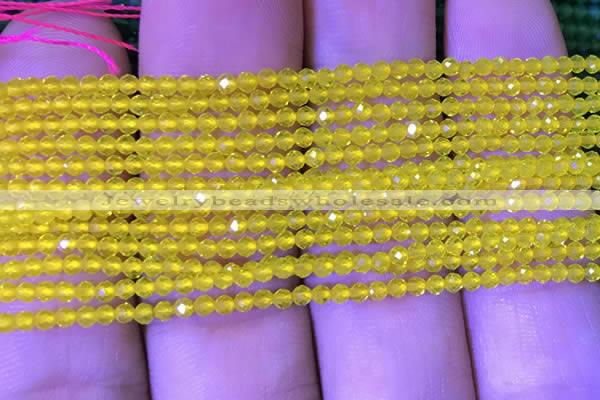 CTG1093 15.5 inches 2mm faceted round tiny quartz glass beads