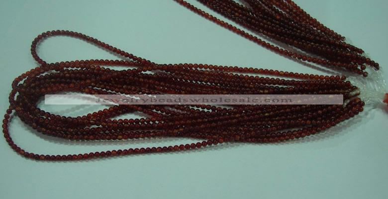 CTG14 15.5 inch 3mm round B grade tiny red agate beads wholesale