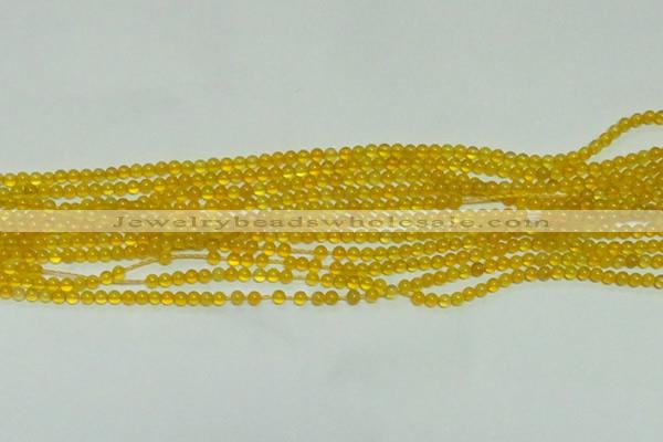 CTG141 15.5 inches 3mm round tiny yellow agate beads wholesale