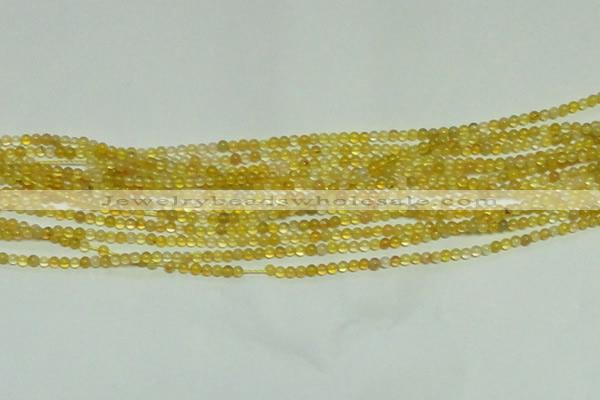 CTG151 15.5 inches 3mm round tiny yellow agate beads wholesale