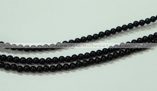 CTG18 15.5 inches 3mm round A grade tiny black agate beads